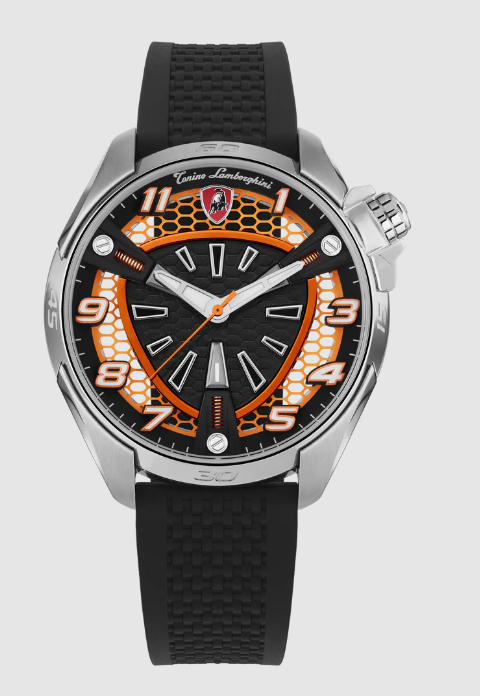 best luxury Lamborghini SHOCK ABS Silver/Orange TLX_TLABSO-SS-R watches for men